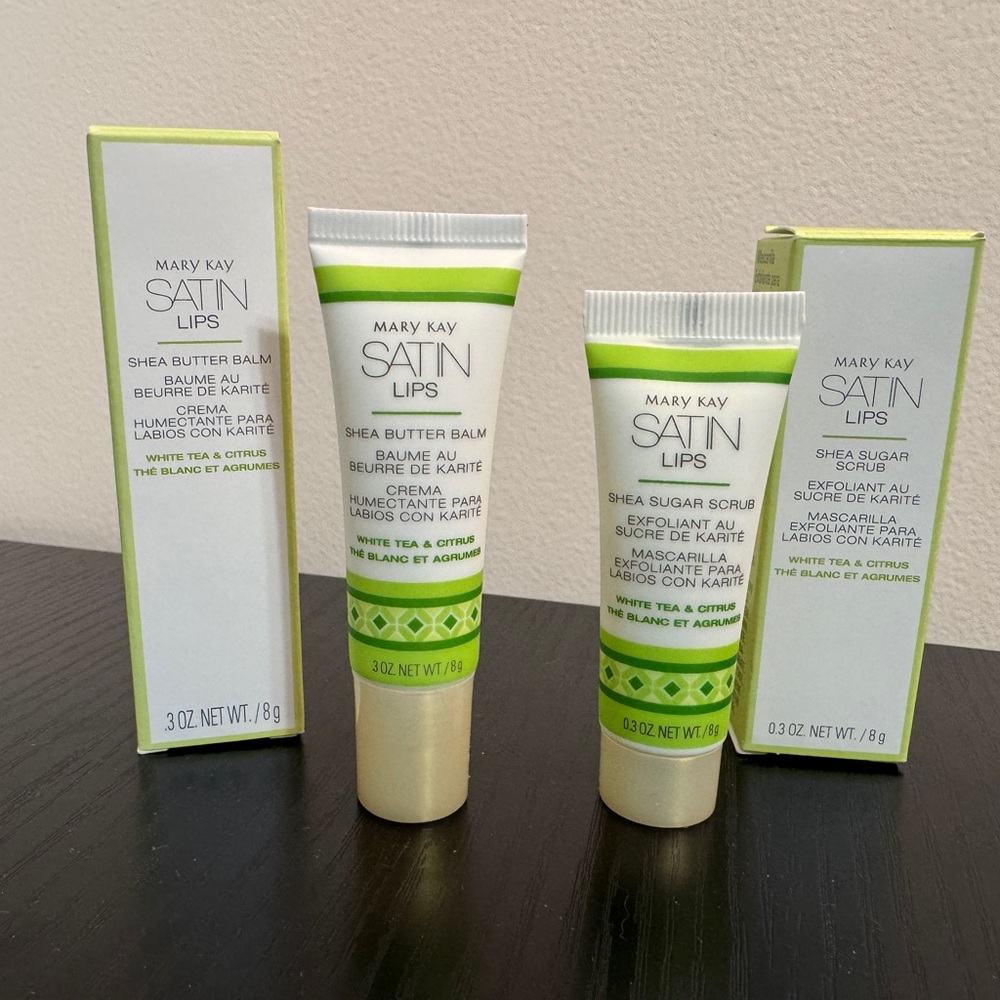 Mary Kay White Tea and Citrus Satin Lips Shea Butter Balm and Sugar Scrub